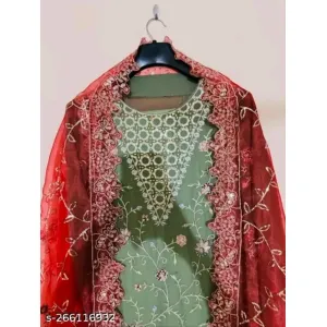 OLIVE GREEN SEMI STICH SUITS
