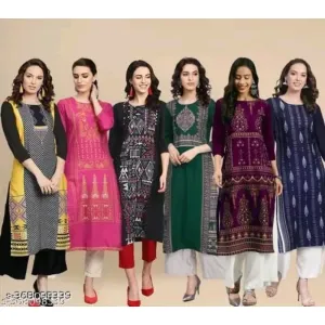 Crepe A-line Straight Cut Kurti wear 