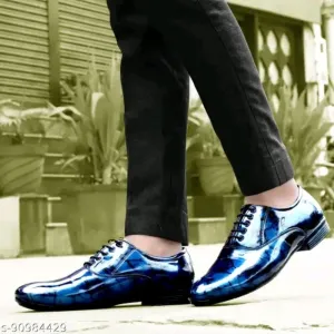 DESTA Men's Blue Partywear Patent Lace up Formal Shoe
