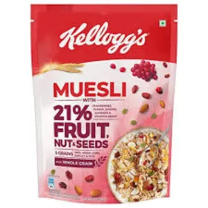 Kelloggs Muesli Breakfast Cereal With Multigrain With 21% Fruit Nuts & Seeds 500g