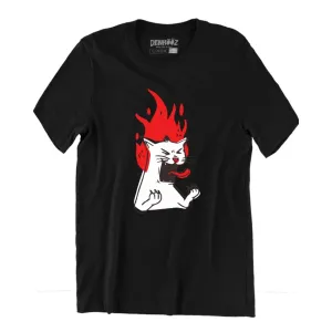 Cat on fire Unisex Regular T-shirt 