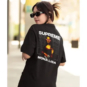Denkooz Unisex Mona Lisa Back Printed Oversized T-shirt 