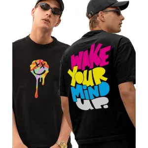 Denkooz Unisex Front Back printed Oversized Tshirt