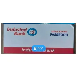 Induslnd Bank Passbook