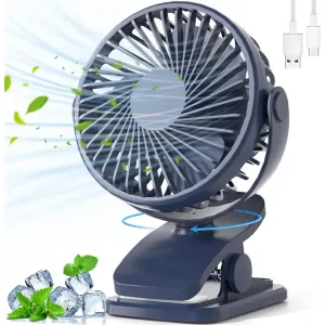 Portable Fan for Travel, 3 Speed Quiet Mini Personal Desk Fan, 360° Rotate Rechargeable fo