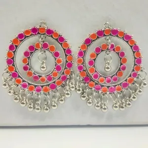 Double Circle Dangle Ghunghroo Earring