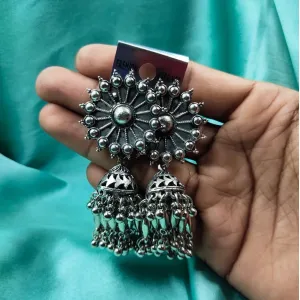 Traditional Solid Old Flower Fancy Jhumka Earring 