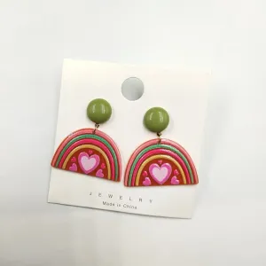 Multi Heart Rainbow Design Earring