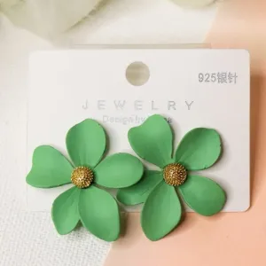 Mint Green Flower Stud Earring