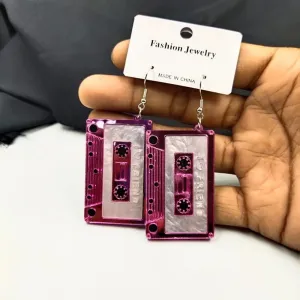 Antique Old Music Player Cassette Earring