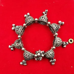Solid Big Jhumka Link Traditional Cuff Bracelet