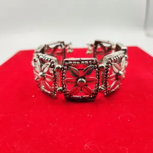 Handmade Antique Flower Link Cuff Bracelet