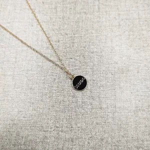 Black Libra Zodiac Necklace