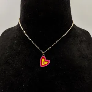 Fancy Heart Pendant Fashion Necklace