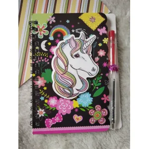 3D Unicorn notebook with pen
