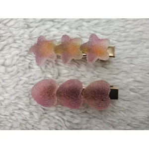 Star & Heart hair clip