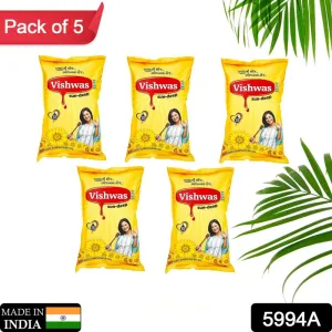 5994A Vishwas 100% Refined Sunflower Oil Jar & Pouch (5 Lt Pack)