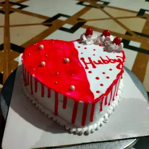 Red Half Love Cake
