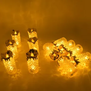 8441 Gold Flameless Candles LED Light Flameless and Smokeless Decorative, Candles 