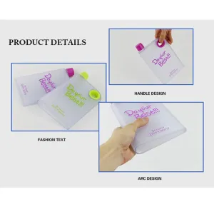 0364 Notebook Style Slim Water Bottle (380ML, Multicolour)