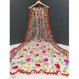 New Net Embroidery Dupatta