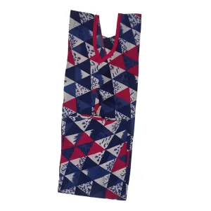 Women Or Girls Silk Dark Blue Geometric Print Half Sleeves Kurti Large