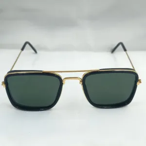 Metallic Frame UV Protected Black Lens Sunglasses