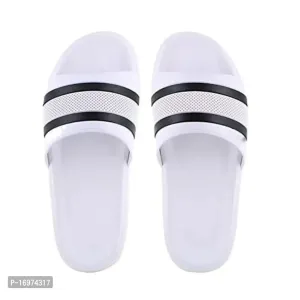 Stylish White PU Solid Slipper For Men