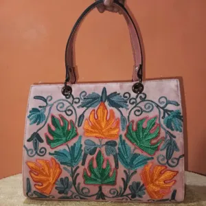 Dholkey Hand Sling Bag Velvet Ari Work Embroidery