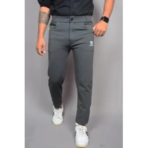 Regular Fit Men Grey Trousers


