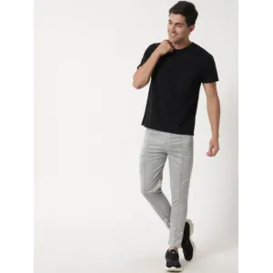 Regular Fit Men Grey Trousers