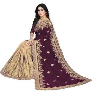 Embroidered Bollywood Cotton Silk Saree