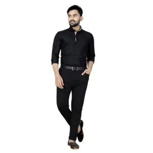 Men Solid Formal Black Shirt