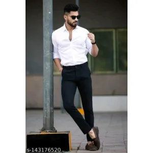 Men Solid Formal White Shirt