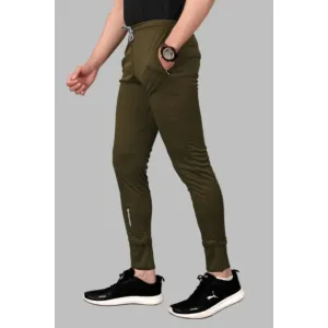 Men Dark Green Track Pants