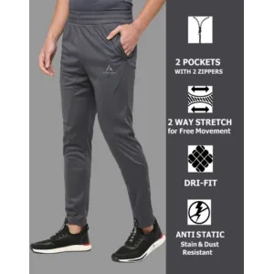 Solid Men Grey Track Pants