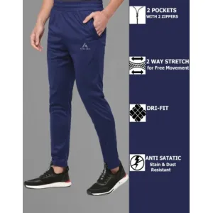 Solid Men Dark Blue Track Pants