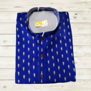 Hajarbuti cotton Punjabi blue
