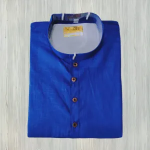 Plan cotton punjabi blue