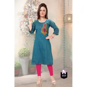 Prinal Cotton Stripes Straight Kurta