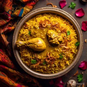 Veg Pulao with Chicken Kasha