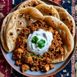 Roti with Chicken keema