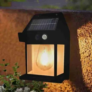 Solar Wall Mount Lamp Black (pack of 1)