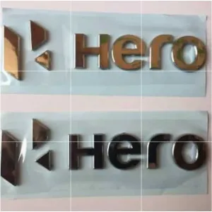 Hero 3D Silver Monogram (Emblem)- 2 Piece