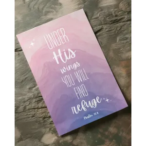 Under His Wings Christian Poster