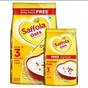 Saffola Natural Creamy Oats (1 kg + Free 300 g Pack)