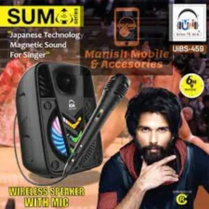 U&i Sumo Series with Karaoke mic and 6 hours Battery Backup 5 W Bluetooth Laptop/Desktop Speaker  (Black, Stereo Channel)