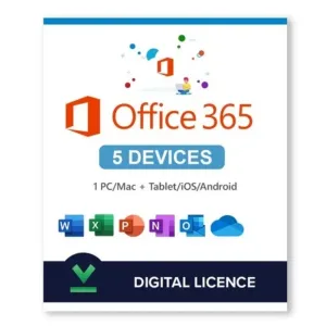 Office 365 Pro Plus for Windows, Mac, Android, iOS (5 Devices)