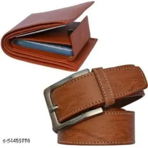Boys gents leather Belt with wallet free