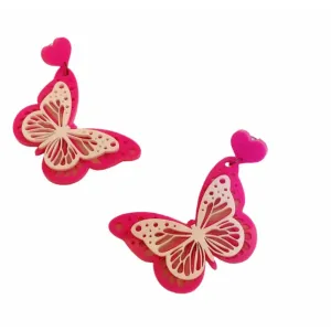 White Butterfly Earrings